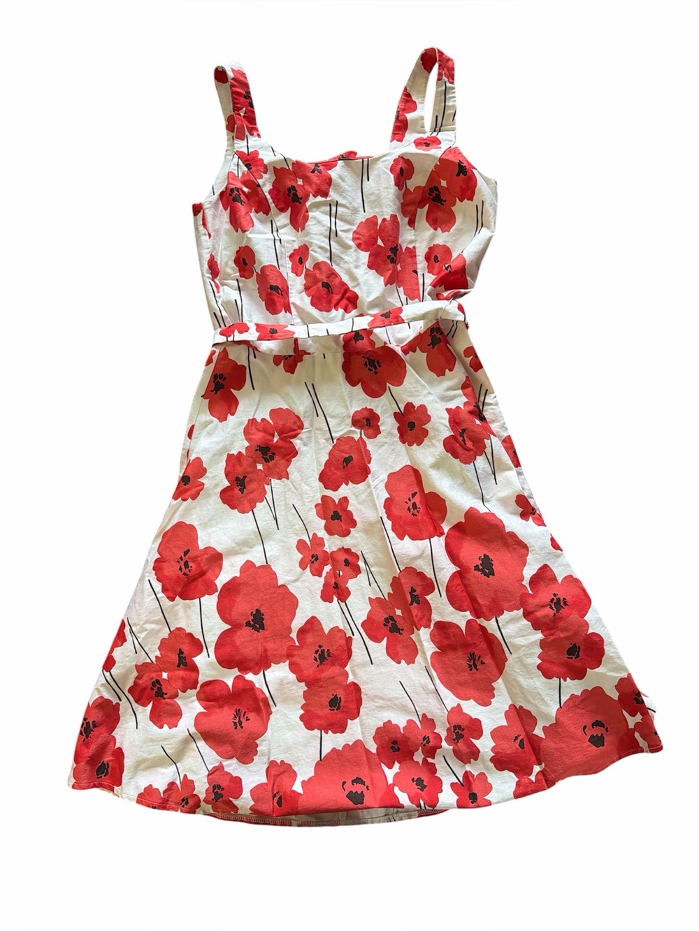 Vintage Floral Summer Sleeveless Dress Womens 4